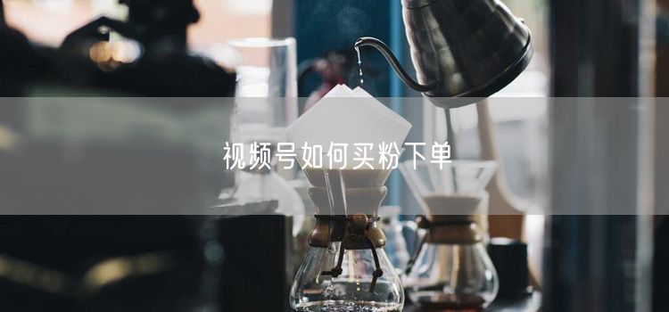 视频号如何买粉下单