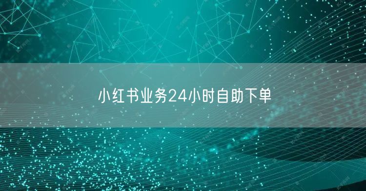 小红书业务24小时自助下单