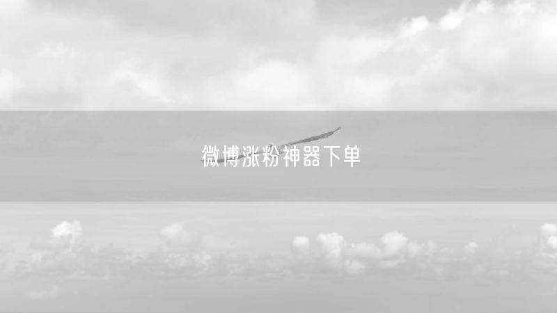 微博涨粉神器下单