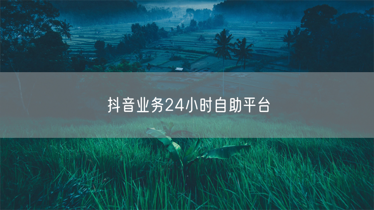 抖音业务24小时自助平台