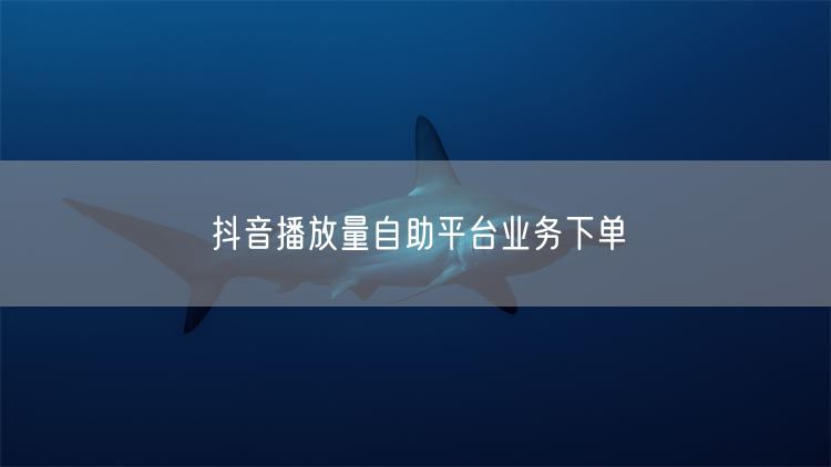 抖音播放量自助平台业务下单