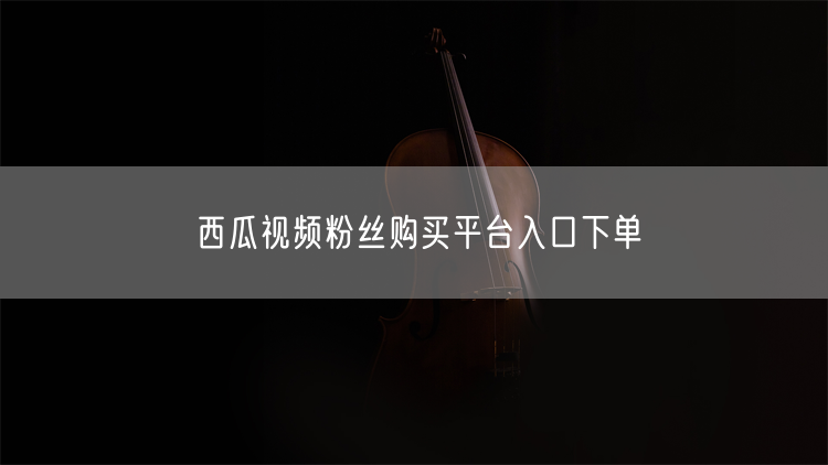 西瓜视频粉丝购买平台入口下单