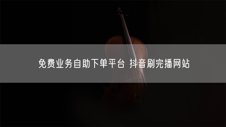 免费业务自助下单平台 抖音刷完播网站