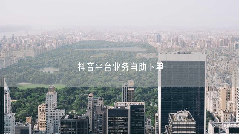 抖音平台业务自助下单