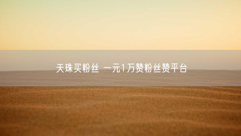 天珠买粉丝 一元1万赞粉丝赞平台