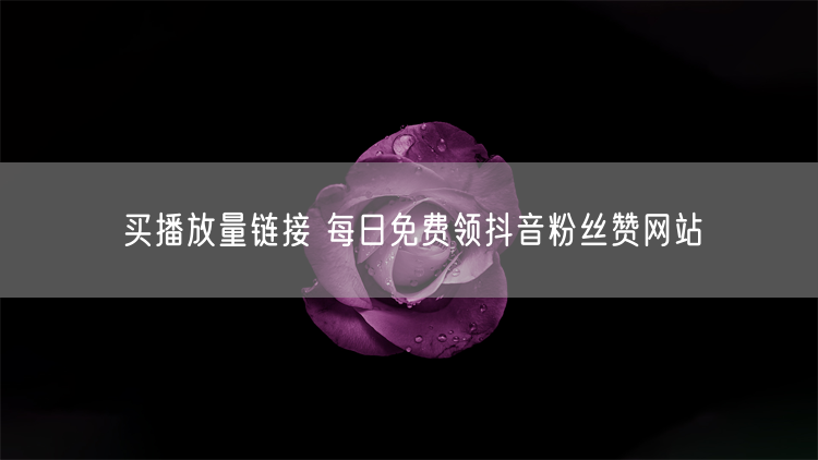买播放量链接 每日免费领抖音粉丝赞网站