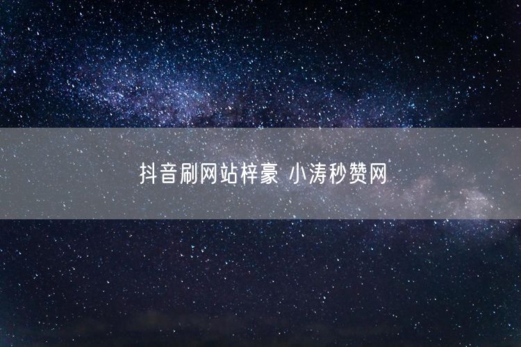 抖音刷网站梓豪 小涛秒赞网