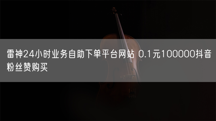 雷神24小时业务自助下单平台网站 0.1元100000抖音粉丝赞购买