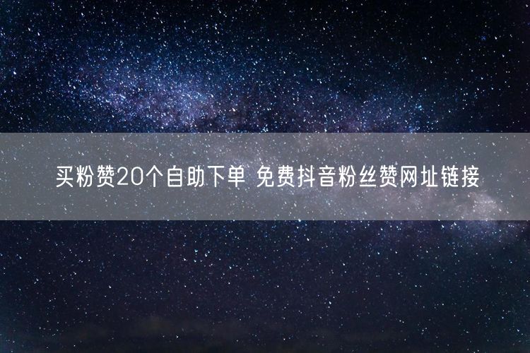 买粉赞20个自助下单 免费抖音粉丝赞网址链接
