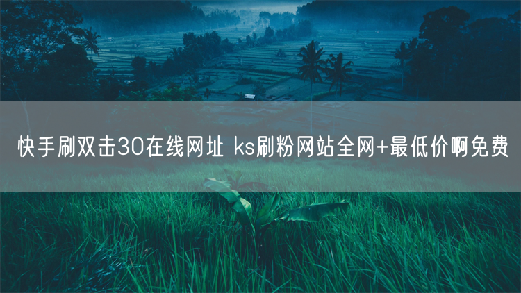 快手刷双击30在线网址 ks刷粉网站全网+最低价啊免费