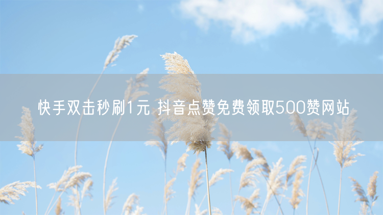 快手双击秒刷1元 抖音点赞免费领取500赞网站