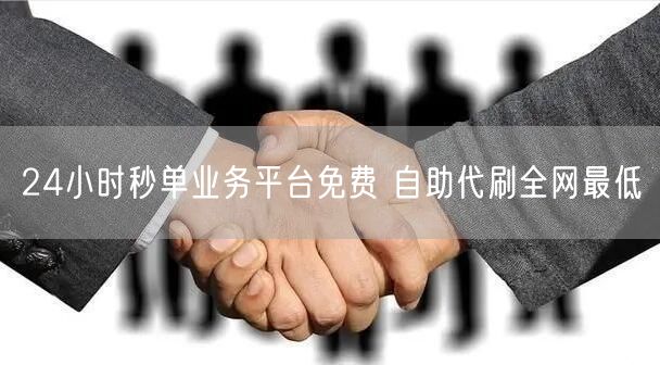 24小时秒单业务平台免费 自助代刷全网最低