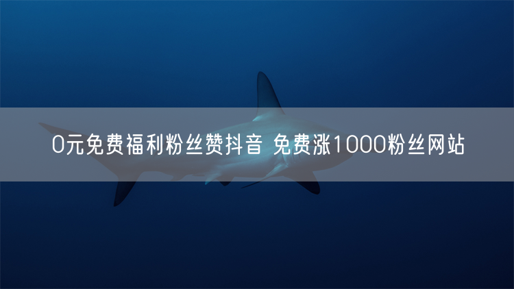 0元免费福利粉丝赞抖音 免费涨1000粉丝网站