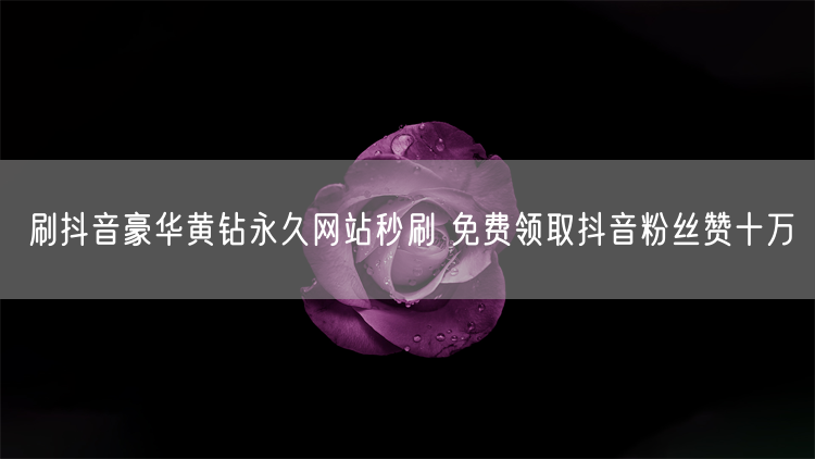 刷抖音豪华黄钻永久网站秒刷 免费领取抖音粉丝赞十万