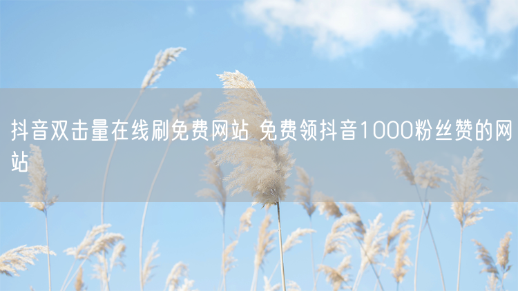 抖音双击量在线刷免费网站 免费领抖音1000粉丝赞的网站
