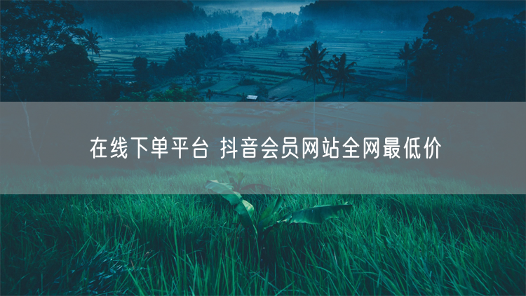 在线下单平台 抖音会员网站全网最低价