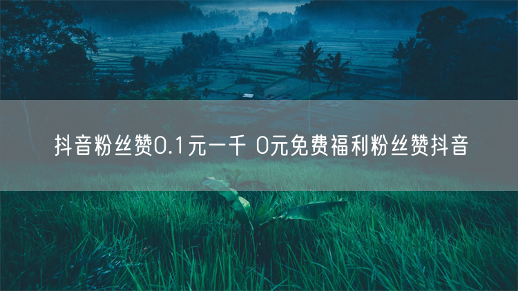 抖音粉丝赞0.1元一千 0元免费福利粉丝赞抖音