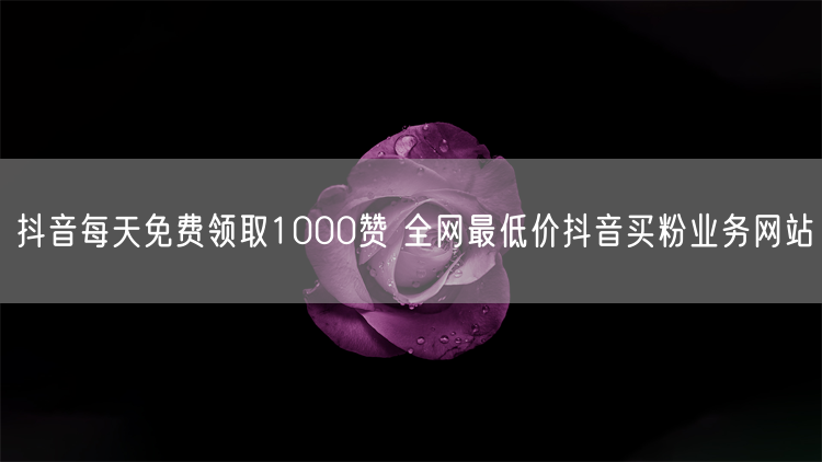 抖音每天免费领取1000赞 全网最低价抖音买粉业务网站