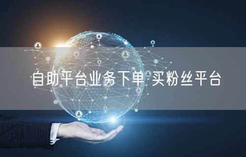 自助平台业务下单 买粉丝平台