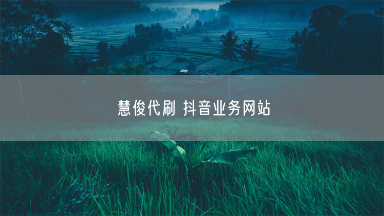 慧俊代刷 抖音业务网站