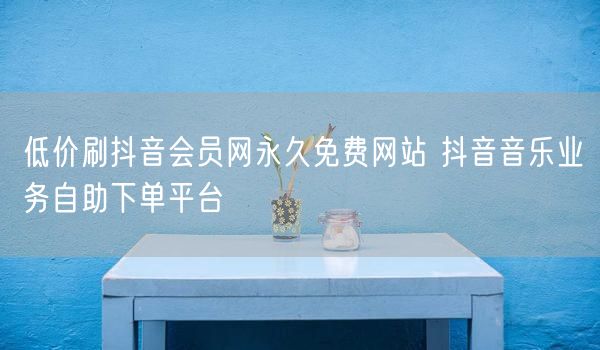 低价刷抖音会员网永久免费网站 抖音音乐业务自助下单平台