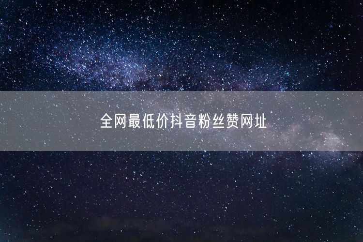 全网最低价抖音粉丝赞网址