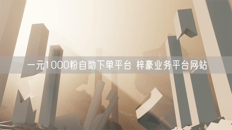 一元1000粉自助下单平台 梓豪业务平台网站