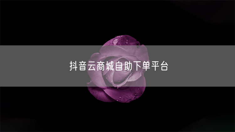 抖音云商城自助下单平台