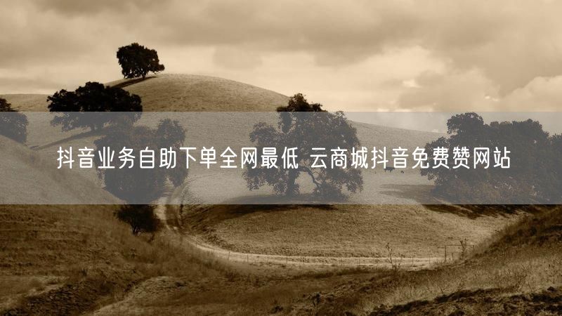 抖音业务自助下单全网最低 云商城抖音免费赞网站