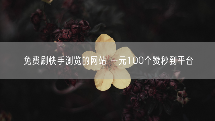 免费刷快手浏览的网站 一元100个赞秒到平台