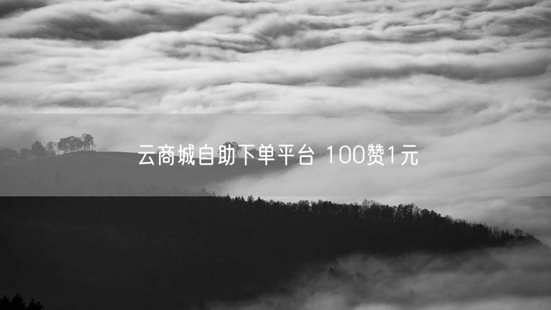 云商城自助下单平台 100赞1元