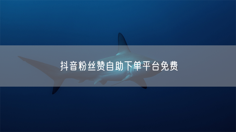 抖音粉丝赞自助下单平台免费