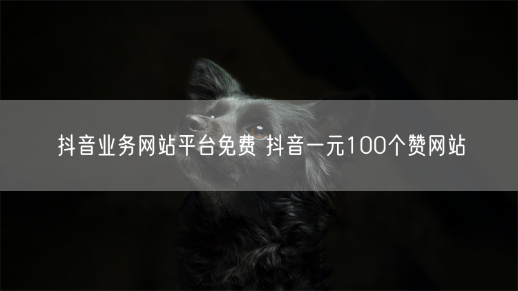 抖音业务网站平台免费 抖音一元100个赞网站