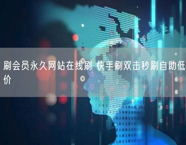 刷会员永久网站在线刷 快手刷双击秒刷自助低价