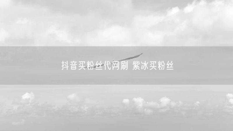 抖音买粉丝代网刷 紫冰买粉丝