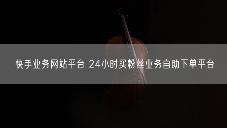 快手业务网站平台 24小时买粉丝业务自助下单平台