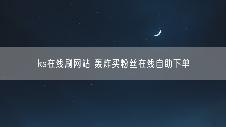 ks在线刷网站 轰炸买粉丝在线自助下单