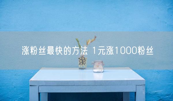 涨粉丝最快的方法 1元涨1000粉丝
