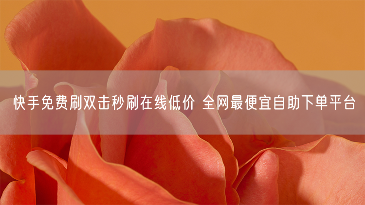 快手免费刷双击秒刷在线低价 全网最便宜自助下单平台