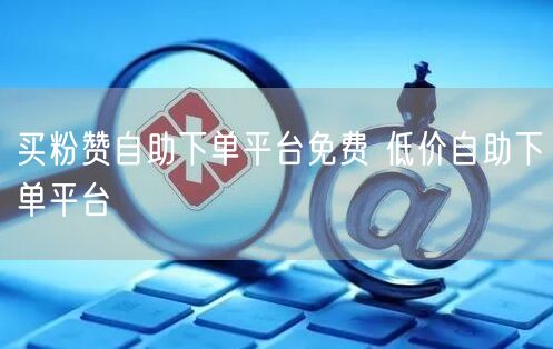 买粉赞自助下单平台免费 低价自助下单平台