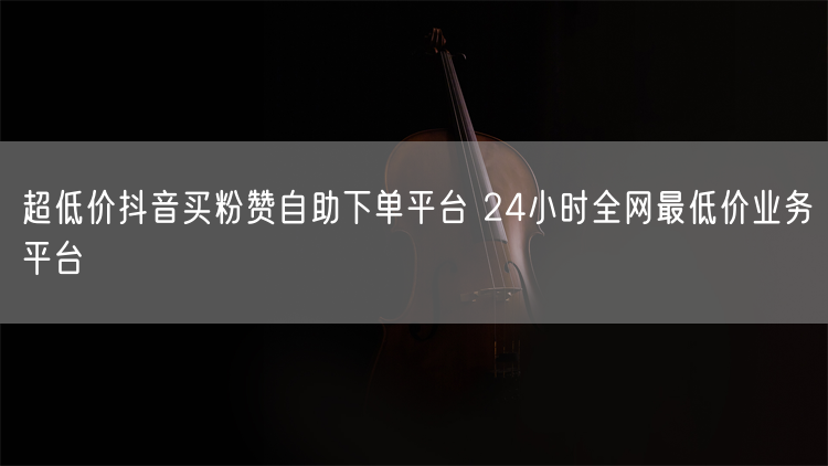 超低价抖音买粉赞自助下单平台 24小时全网最低价业务平台