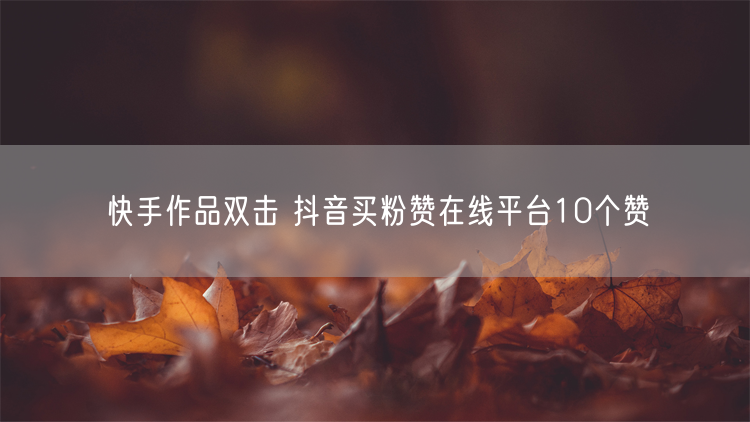 快手作品双击 抖音买粉赞在线平台10个赞