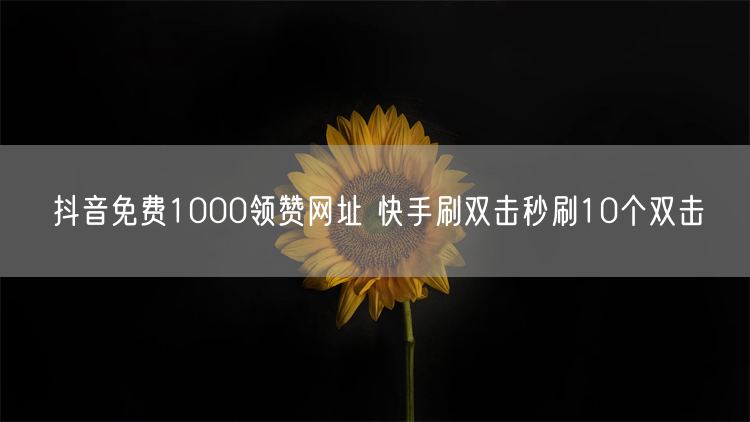 抖音免费1000领赞网址 快手刷双击秒刷10个双击