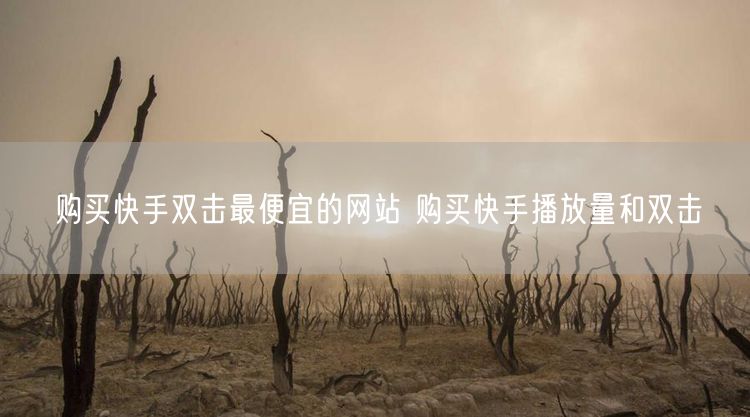 购买快手双击最便宜的网站 购买快手播放量和双击