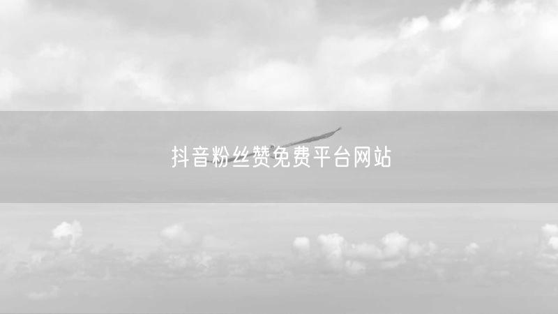 抖音粉丝赞免费平台网站
