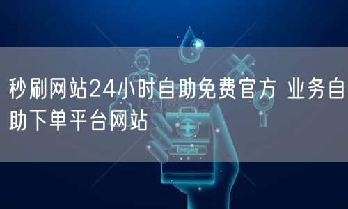 秒刷网站24小时自助免费官方 业务自助下单平台网站